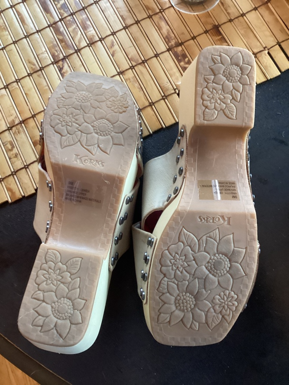 Kork-Ease Beige Crisscross Cork Slide Mules - Picture 2 of 3